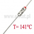 Bezpiecznik termiczny axialny, 10A, 141°C 