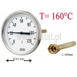 Termometr tarczowy bimetal, sonda, 160°C, 60mm