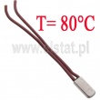 Termostat bimetalowy; 80°C; 6A/250V; NC