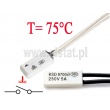 KSD9700; termostat 75°C; bimetaliczny; 5A/250V; NO
