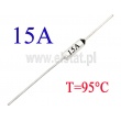 Bezpiecznik temperaturowy; axialny; 15A; zakres 95°C 