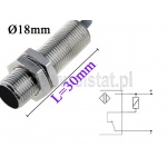 Czujnik indukcyjny 18mm; TIDS1802RN; NC; NPN; długość 30mm