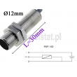 Czujnik indukcyjny 12mm; TIDS1202ZP; NO; PNP; długość 30mm