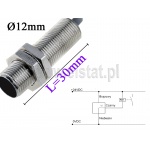 Czujnik indukcyjny 12mm; TIDS1202ZN; NO; NPN; długość 35mm
