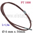 Czujnik temperatury PT 1000; z przewodem 150cm; wymiary 6x50mm; -30÷250 