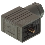 Złącze do elektrozaworu; rozstaw styków 11mm; kolor szary; 2+PE 