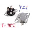 Termostat bimatalowy; 70st. C; 20A; NC; podwójny; z resetem