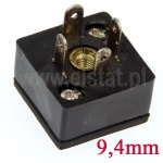 Wtyk typ C; do elektrozaworu; rozstaw styków 9,4mm; kolor czarny; 3+PE 