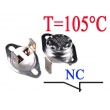 Wyłącznik bimetalowy 105 st. C; 16A/250VAC; NC; wyprowadzenia pionowe