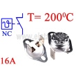 Wyłącznik bimetalowy 200 st.C; 16A/250VAC; NC; wyprowadzenia pionowe