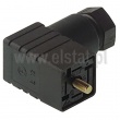 Złącze do elektrozaworu; rozstaw styków 9,4mm; kolor czarny; 3+PE 