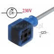Złącze do elektrozaworu 18mm; GAN-DLFE7x-AG0500C1-xC607-AC; 2+2PE; LED 230V; warystor