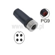 Złącze wtykowe proste; M12; 4p, przewód do 9mm; przykręcane